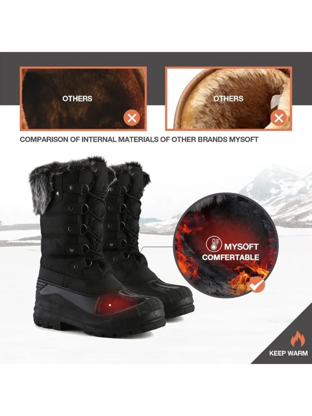 Waterproof Mid-Calf Winter Snow Boots for Women | Warm & Stylish Footwear